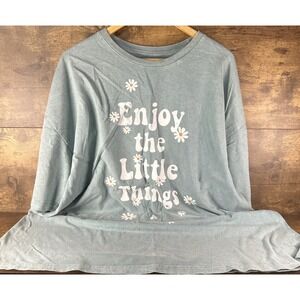 Maurices Blue Floaral Enjoy The Little Things Oversized Fit Graphic T-Shirt 3X